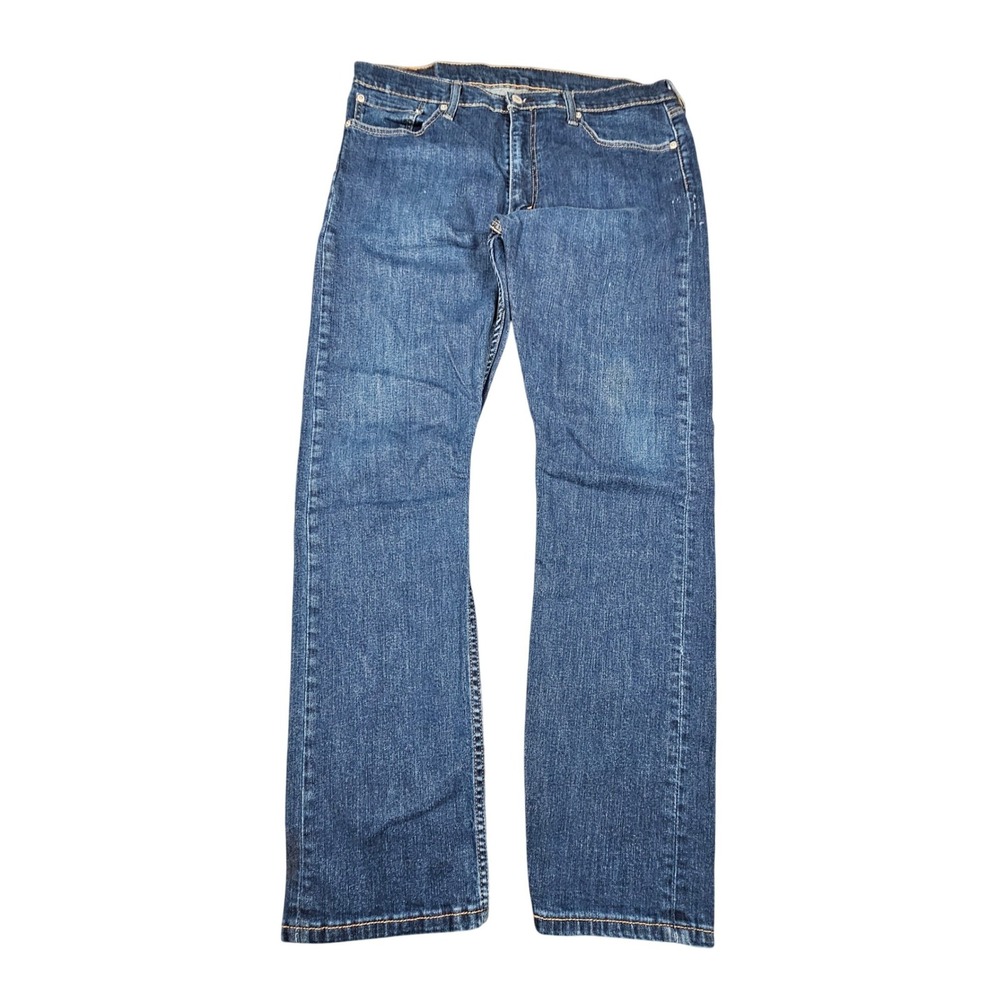Levi's 513 Slim Straight Jeans Men 36x32 Dark Wash Blue Stretch Denim 085130183 - Picture 2 of 11